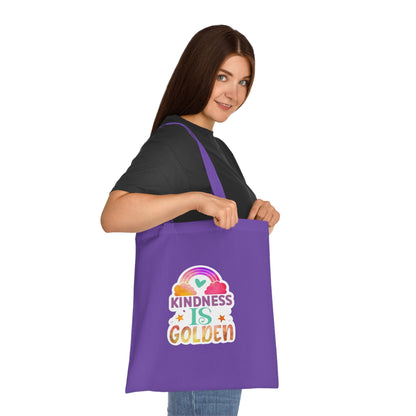 Kindness is Golden • Eco-Friendly Cotton Grocery Tote