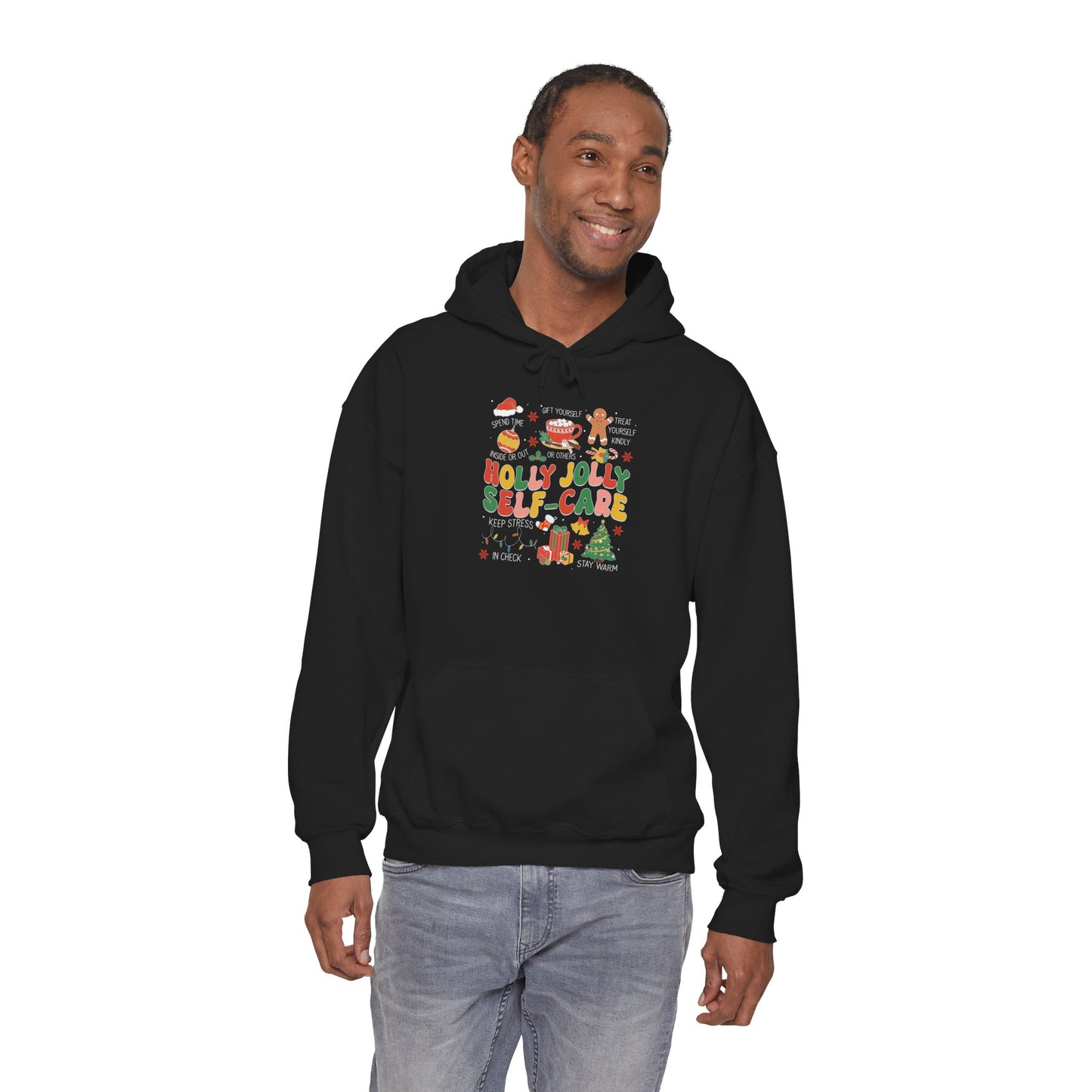 "Holly Jolly Self-Care" Christmas • Unisex Adult Hoodie