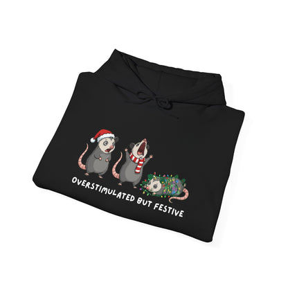 "Overstimulated But Festive" Christmas • Unisex Adult Hoodie