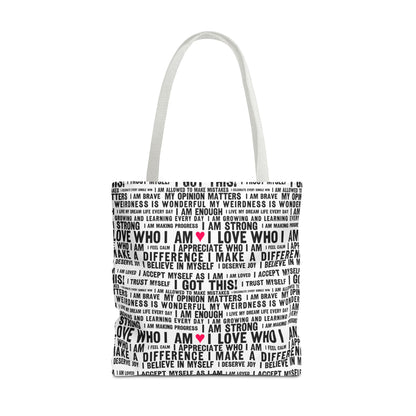 Daily Affirmations in Black & White | Eco-Friendly Tote Bag