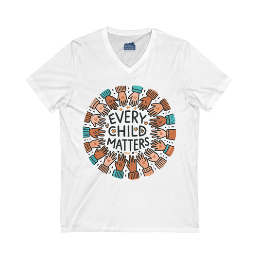 Every Child Matters Diversity Graphic • Unisex Adult V-Neck Tee