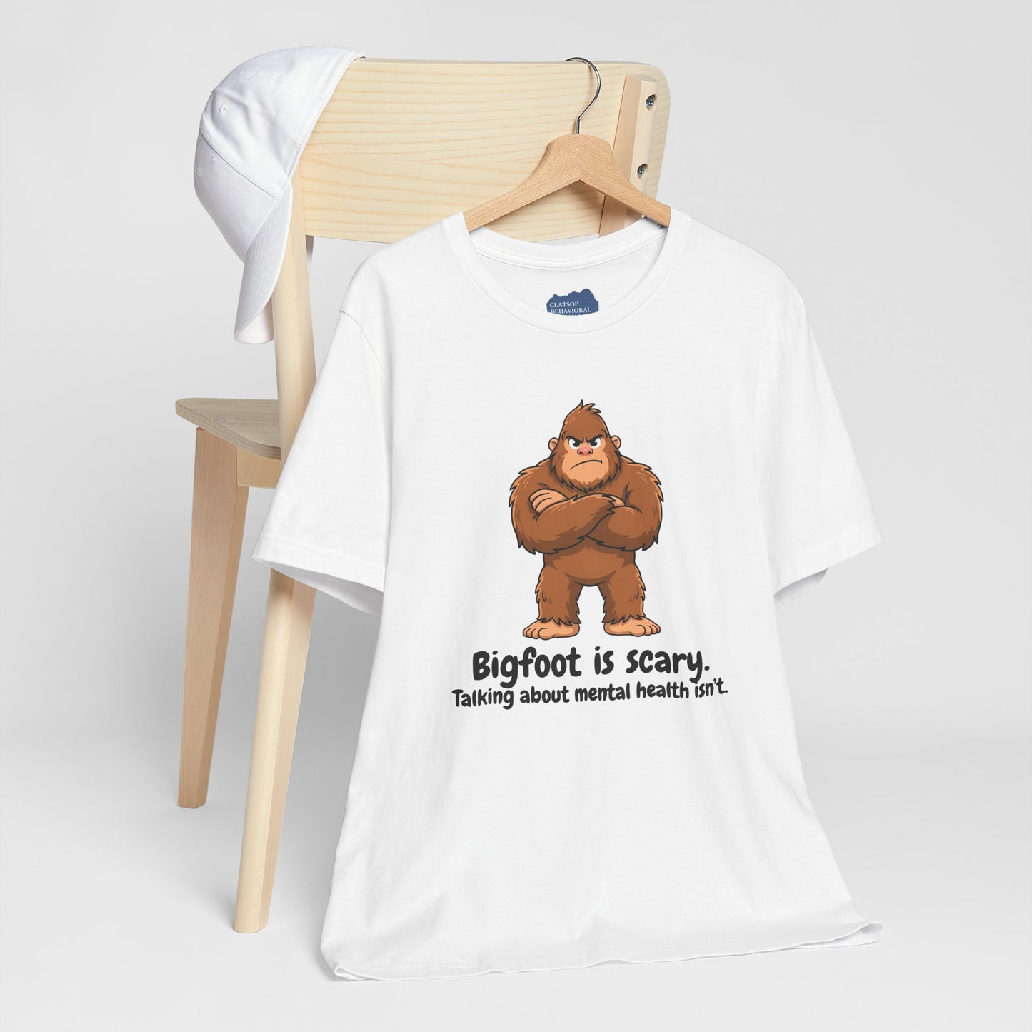 Bigfoot Is Scary Mental Health Awareness Tee | Adult Unisex T-Shirt