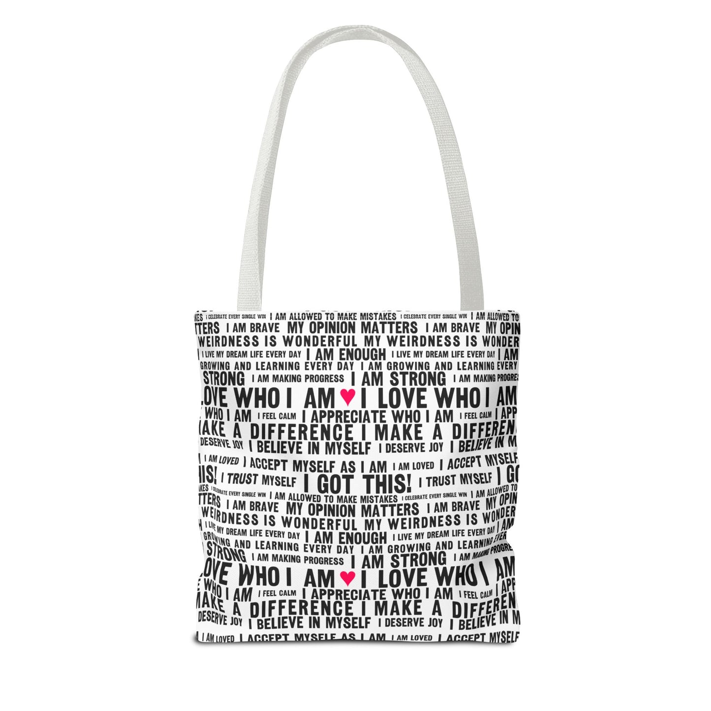 Daily Affirmations in Black & White | Eco-Friendly Tote Bag