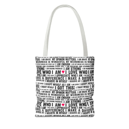Daily Affirmations in Black & White | Eco-Friendly Tote Bag