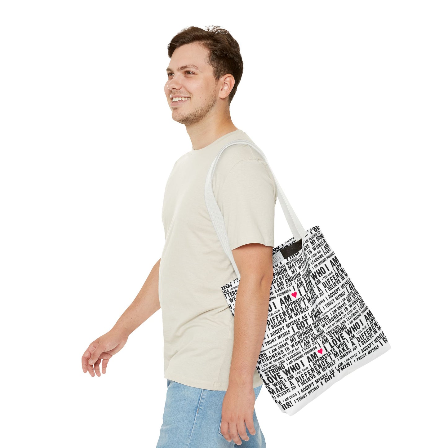 Daily Affirmations in Black & White | Eco-Friendly Tote Bag
