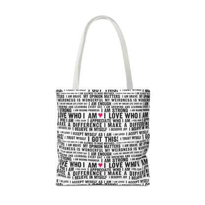Daily Affirmations in Black & White | Eco-Friendly Tote Bag