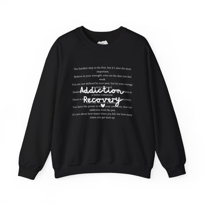 Addiction Recovery Inspirational Message Crewneck • Unisex Crewneck Sweatshirt