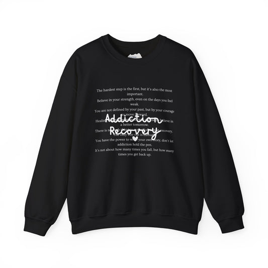 Addiction Recovery Inspirational Message Crewneck • Unisex Crewneck Sweatshirt