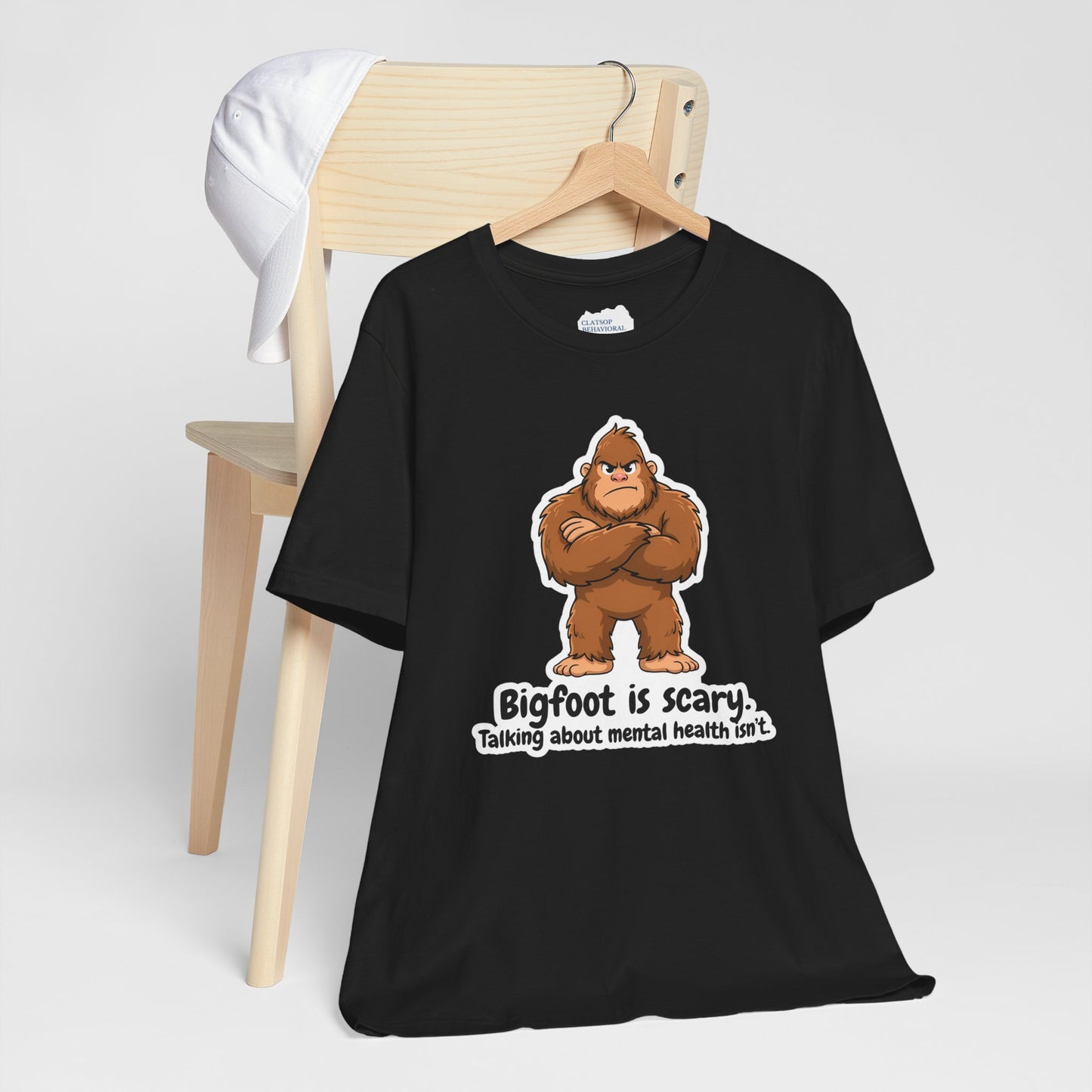 Bigfoot Is Scary Mental Health Awareness Tee | Adult Unisex T-Shirt