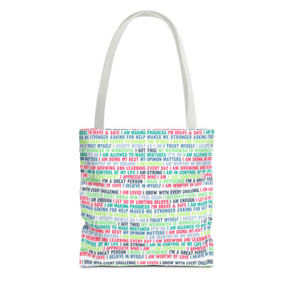 Daily Affirmations in Multi-Color | Eco-Friendly Tote Bag