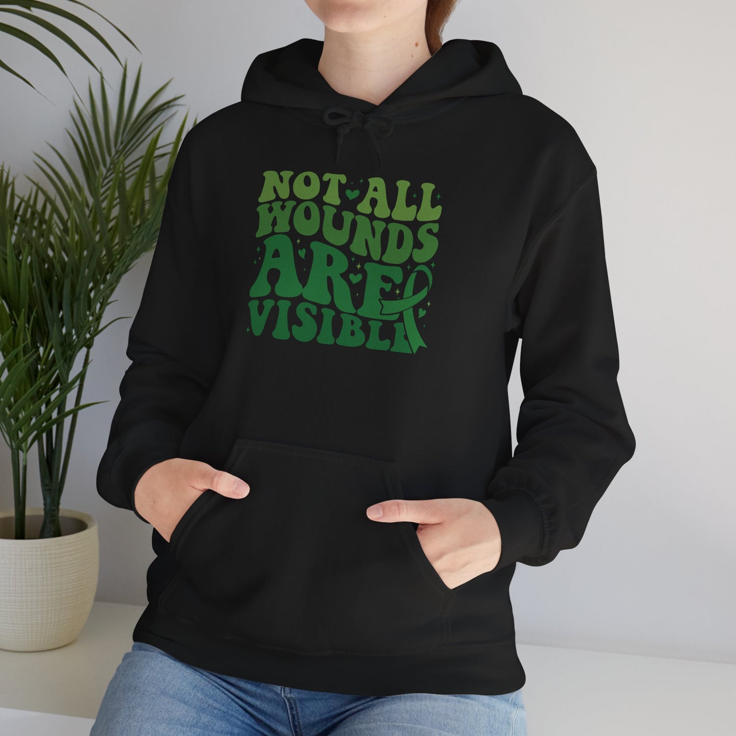 "Not All Wounds Are Visible" Mental Health Awareness | Adult Unisex Hoodie