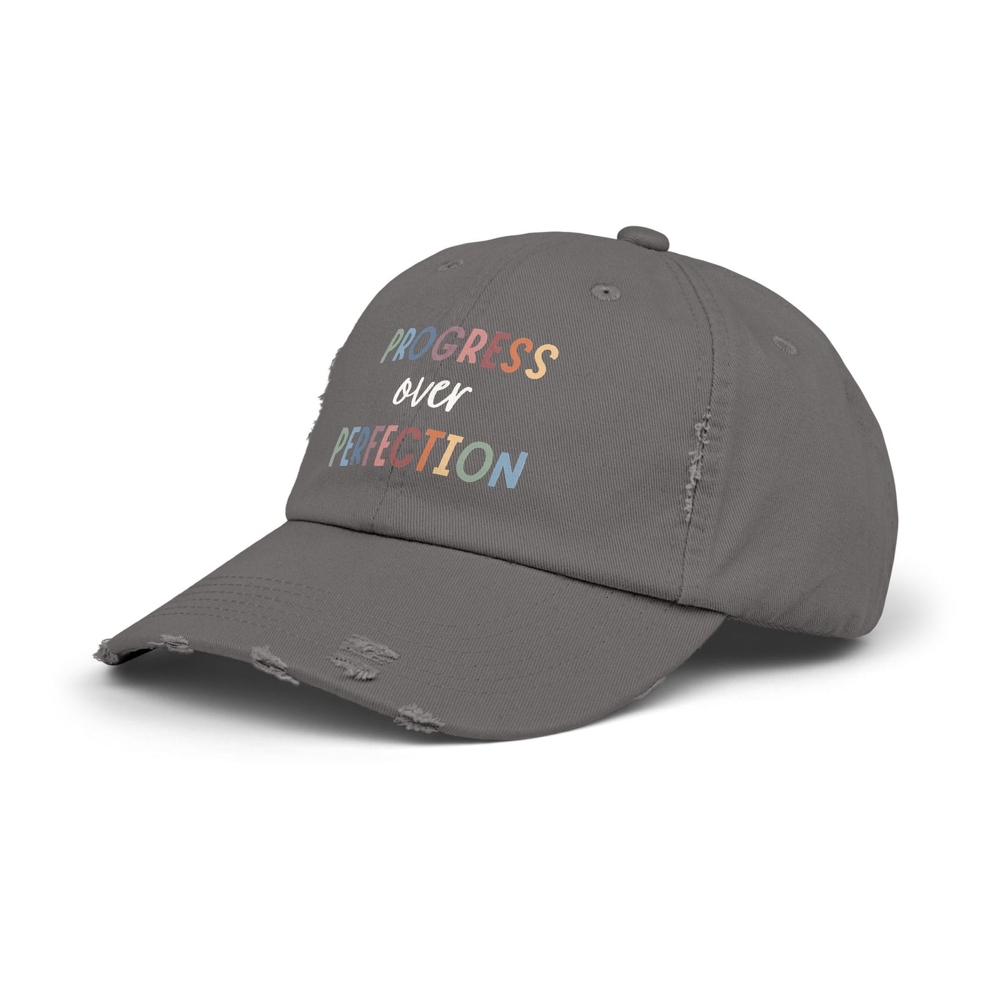 Progress Over Perfection • Unisex Distressed Hat