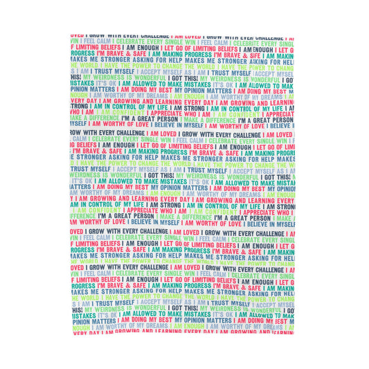 Daily Affirmations in Multi-Color | Velveteen Plush Blanket
