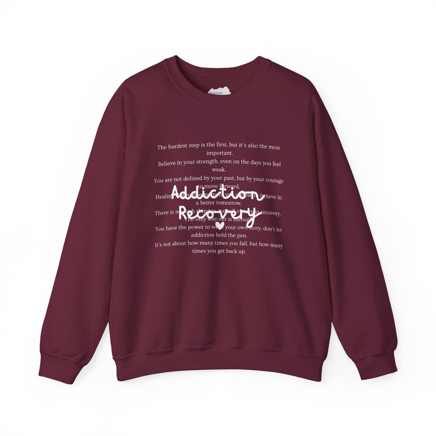Addiction Recovery Inspirational Message Crewneck • Unisex Crewneck Sweatshirt