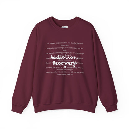 Addiction Recovery Inspirational Message Crewneck • Unisex Crewneck Sweatshirt