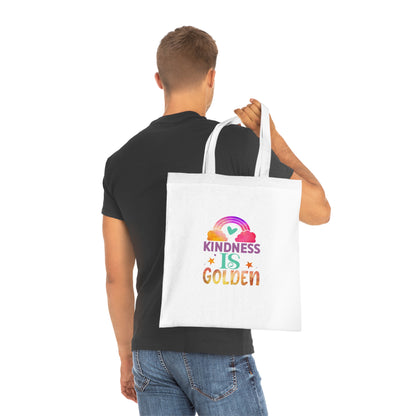 Kindness is Golden • Eco-Friendly Cotton Grocery Tote