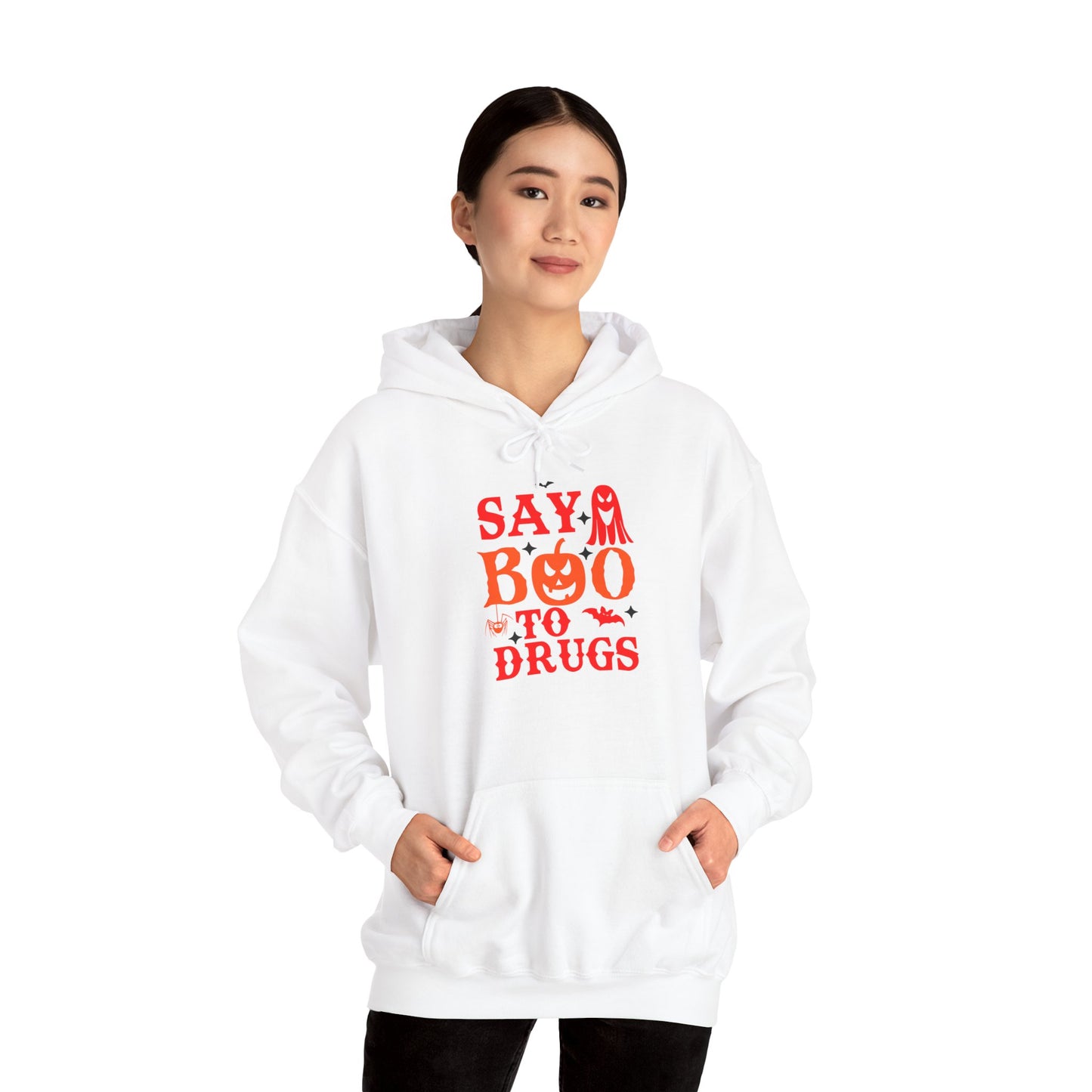 Halloween "Say Boo to Drugs" Graphic | Unisex Adult Hoodie