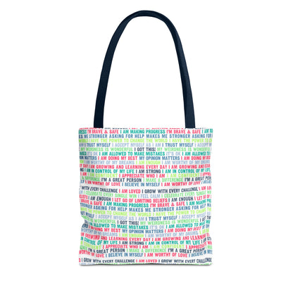 Daily Affirmations in Multi-Color | Eco-Friendly Tote Bag