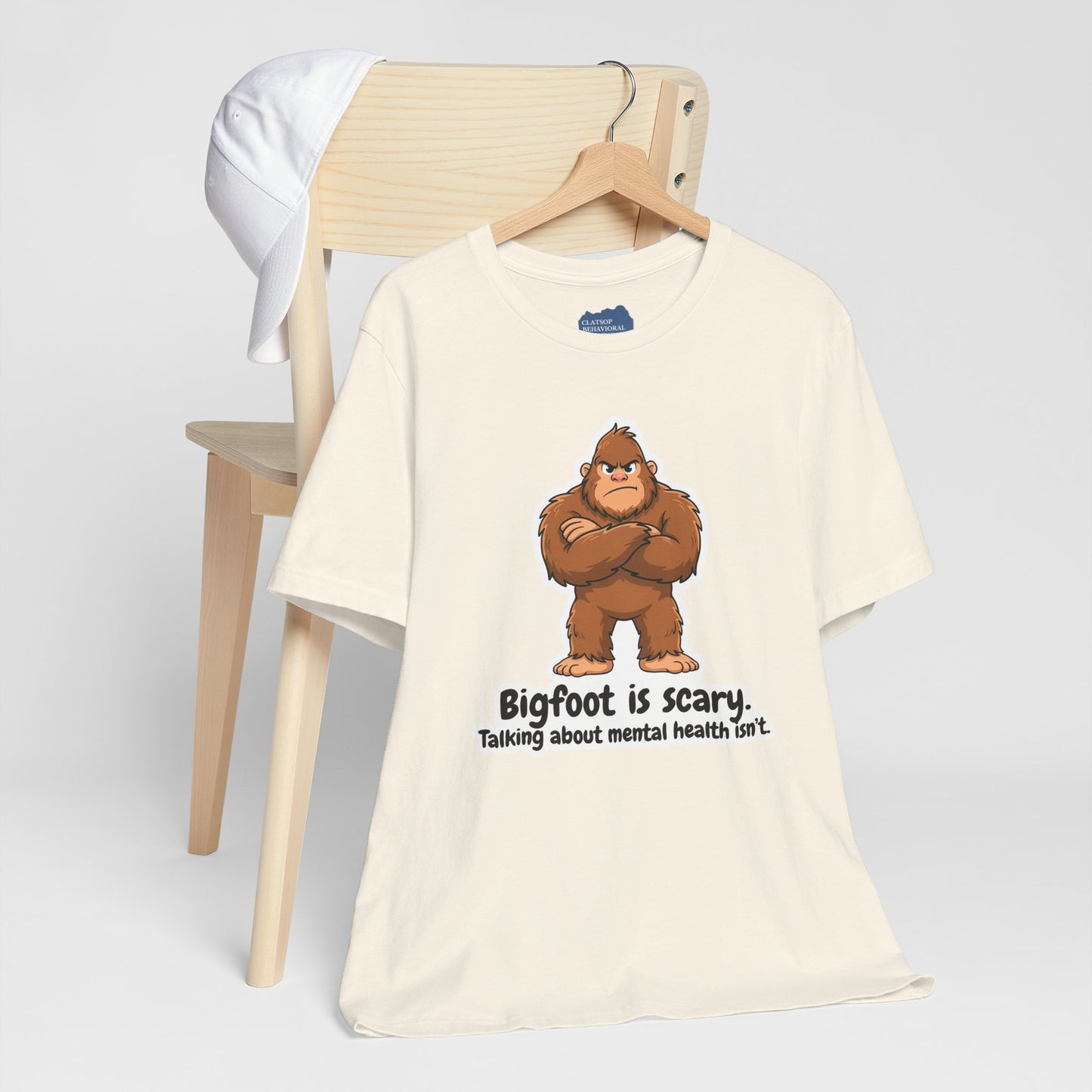 Bigfoot Is Scary Mental Health Awareness Tee | Adult Unisex T-Shirt