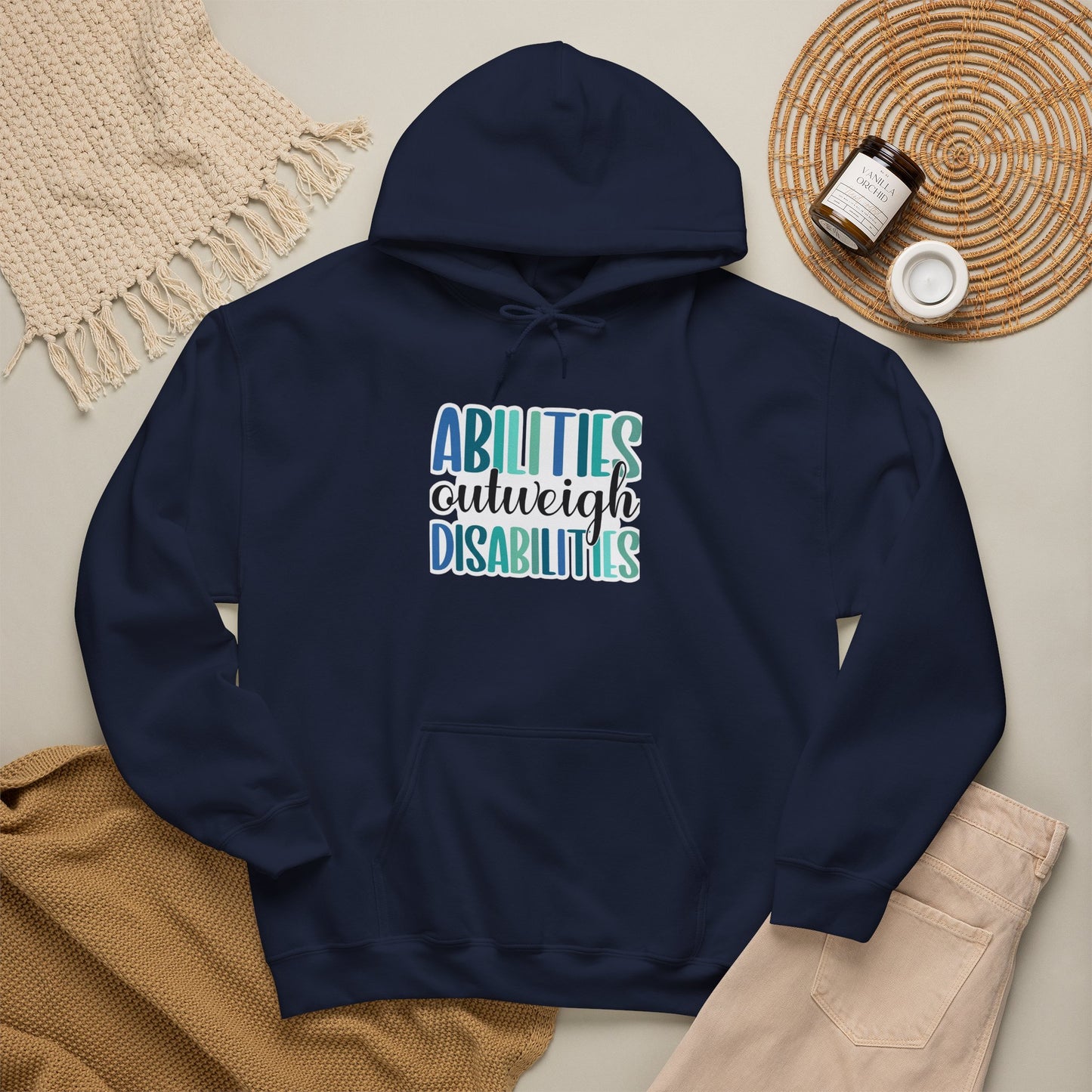 Abilities Outweigh Disabilities Disability Awareness Hoodie | Adult Unisex Hoodie