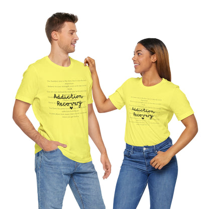 Addiction Recovery Inspirational Message • Unisex Adult Short Sleeve T-Shirt