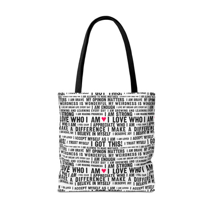 Daily Affirmations in Black & White | Eco-Friendly Tote Bag