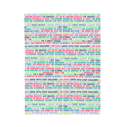 Daily Affirmations in Multi-Color | Velveteen Plush Blanket