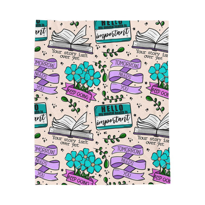 Suicide Prevention Reminder Messages | Velveteen Plush Blanket