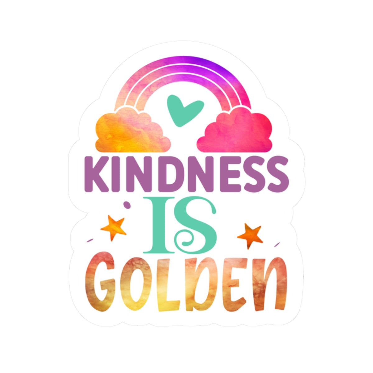 Kindness is Golden Stickers | Inspiring Décor for Laptops, Journals, Water Bottles, Gift for Friends