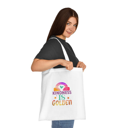 Kindness is Golden • Eco-Friendly Cotton Grocery Tote