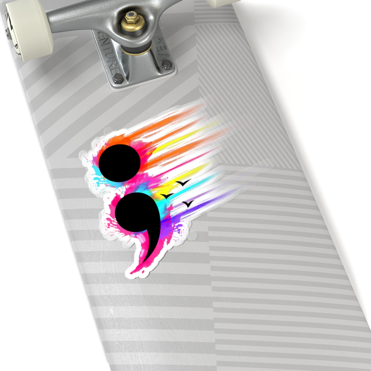 Vibrant Rainbow Semicolon | Kiss-Cut Sticker