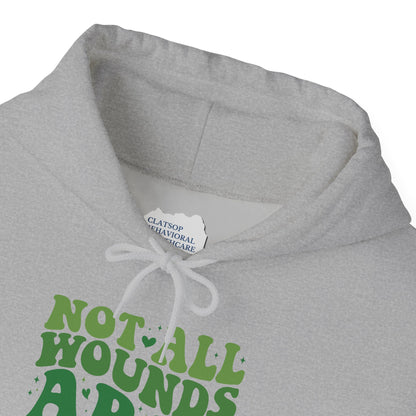 "Not All Wounds Are Visible" Mental Health Awareness | Adult Unisex Hoodie