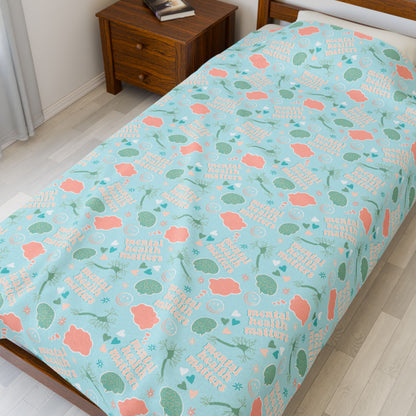 Mental Health Matters Pattern | Velveteen Plush Blanket