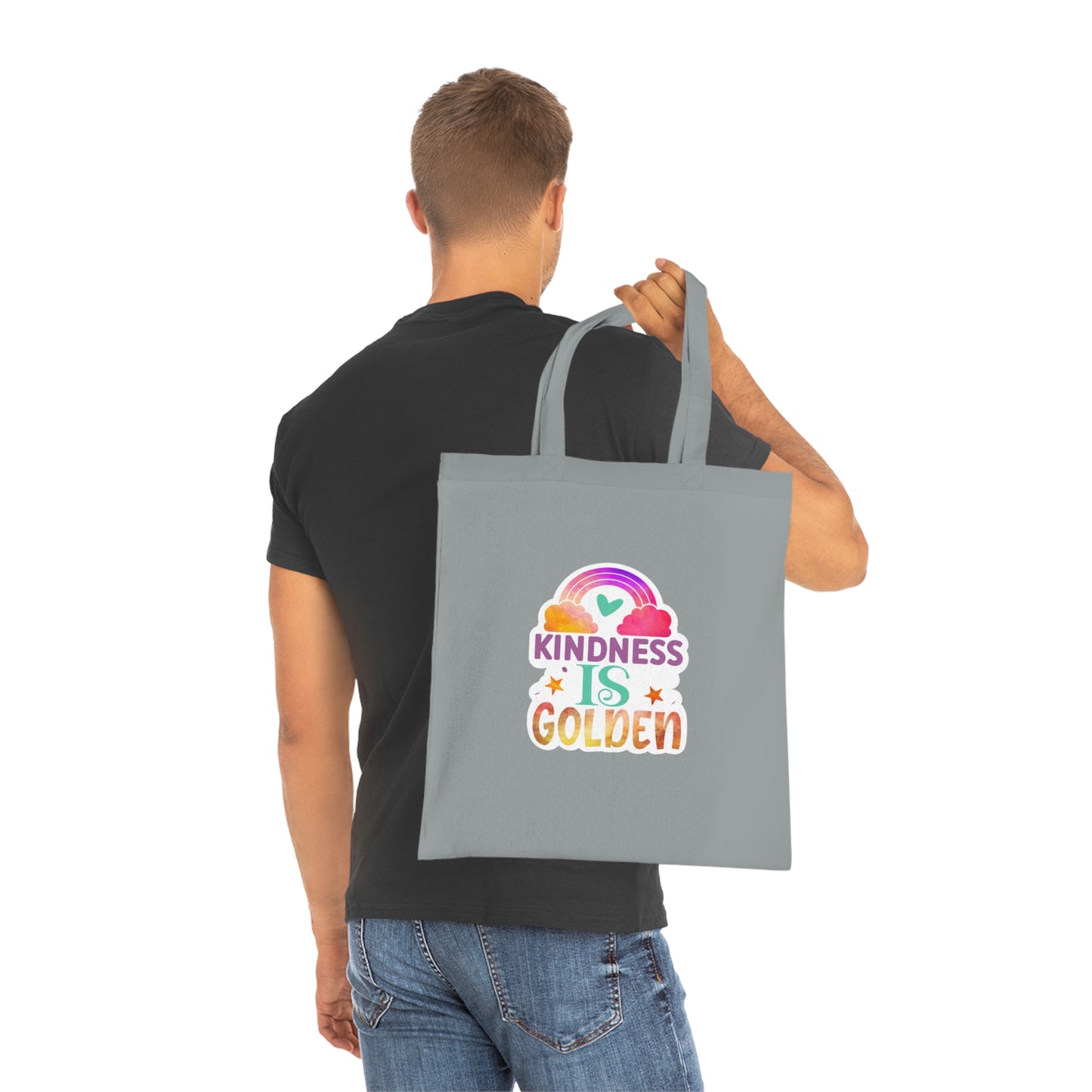 Kindness is Golden • Eco-Friendly Cotton Grocery Tote