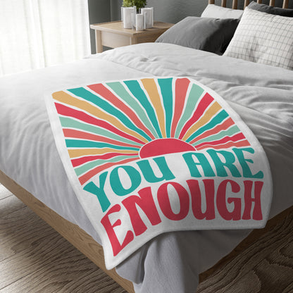 'You Are Enough' | Velveteen Throw Blanket