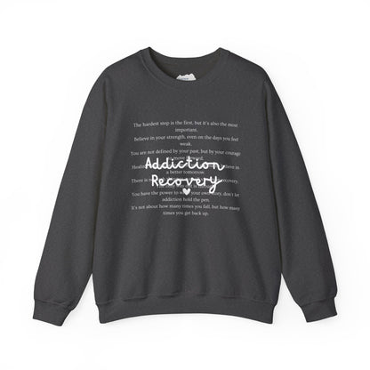 Addiction Recovery Inspirational Message Crewneck • Unisex Crewneck Sweatshirt