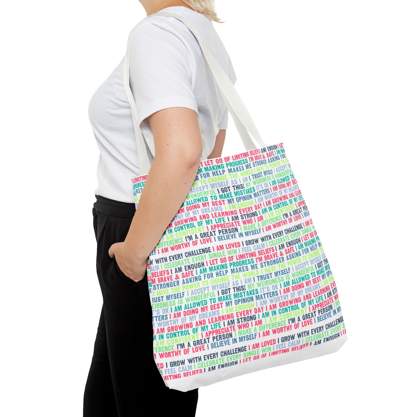 Daily Affirmations in Multi-Color | Eco-Friendly Tote Bag