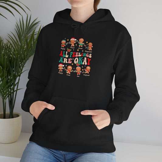 "All Feelings Are Okay" Holiday Edition • Unisex Adult Hoodie