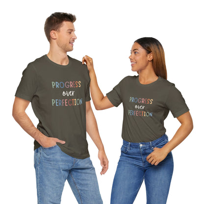 Progress Over Perfection Tee • Unisex Adult Short Sleeve T-Shirt