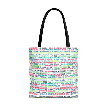 Daily Affirmations in Multi-Color | Eco-Friendly Tote Bag