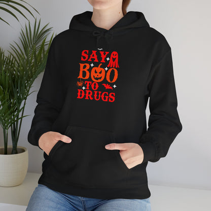 Halloween "Say Boo to Drugs" Graphic | Unisex Adult Hoodie