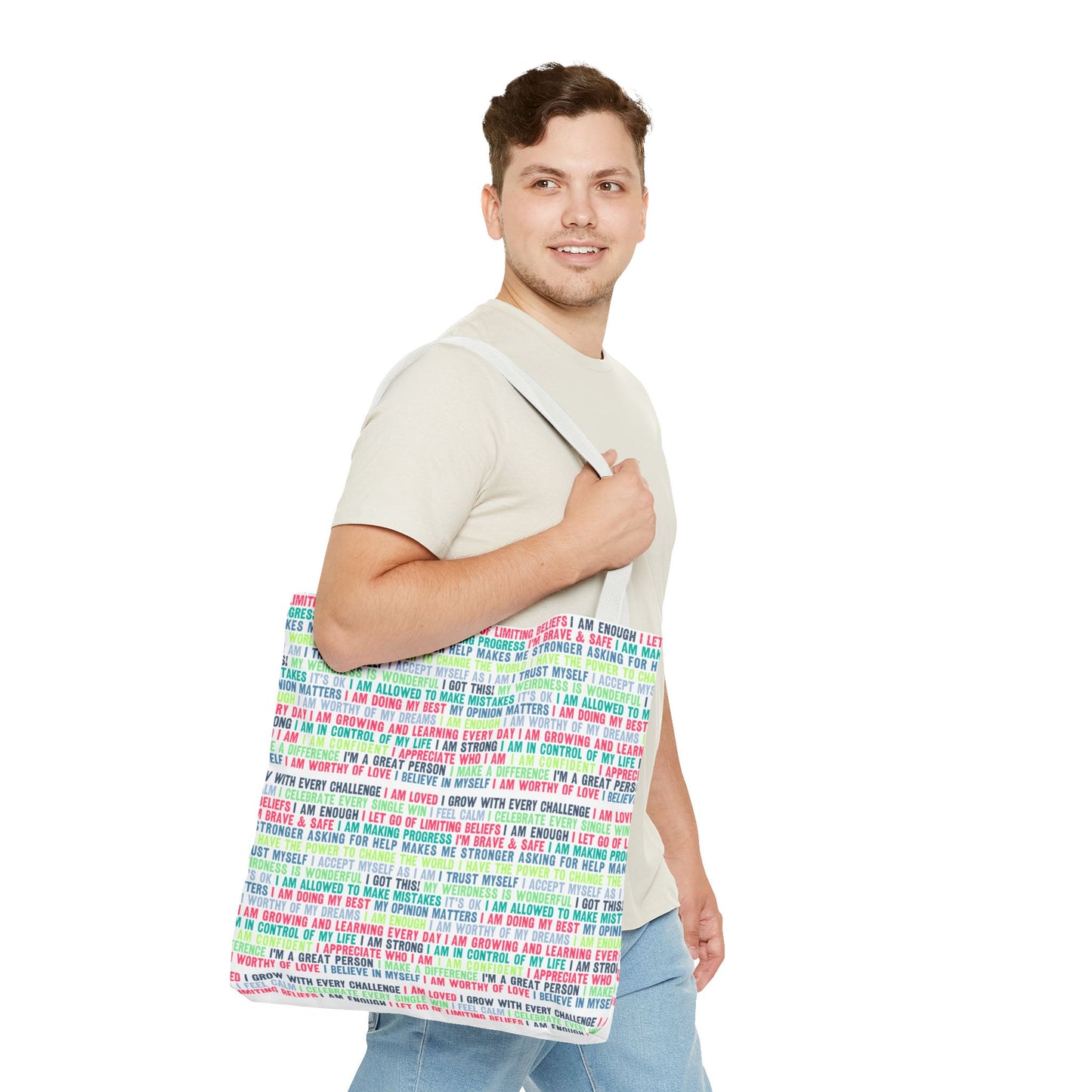Daily Affirmations in Multi-Color | Eco-Friendly Tote Bag