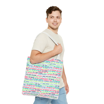 Daily Affirmations in Multi-Color | Eco-Friendly Tote Bag