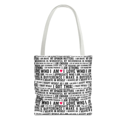 Daily Affirmations in Black & White | Eco-Friendly Tote Bag