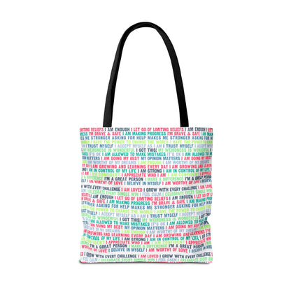Daily Affirmations in Multi-Color | Eco-Friendly Tote Bag