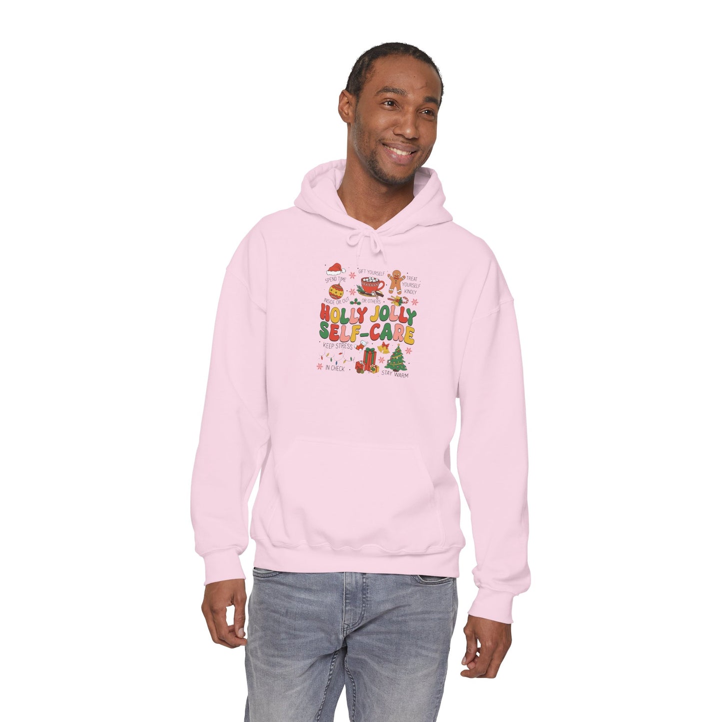 "Holly Jolly Self-Care" Christmas • Unisex Adult Hoodie