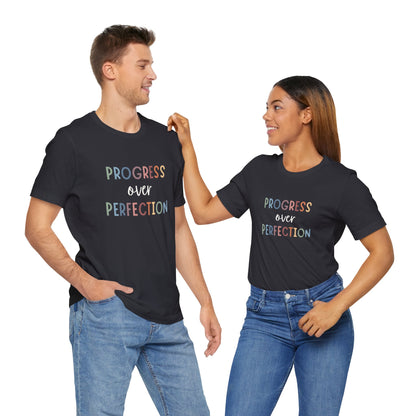 Progress Over Perfection Tee • Unisex Adult Short Sleeve T-Shirt