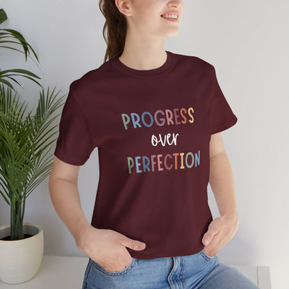 Progress Over Perfection Tee • Unisex Adult Short Sleeve T-Shirt