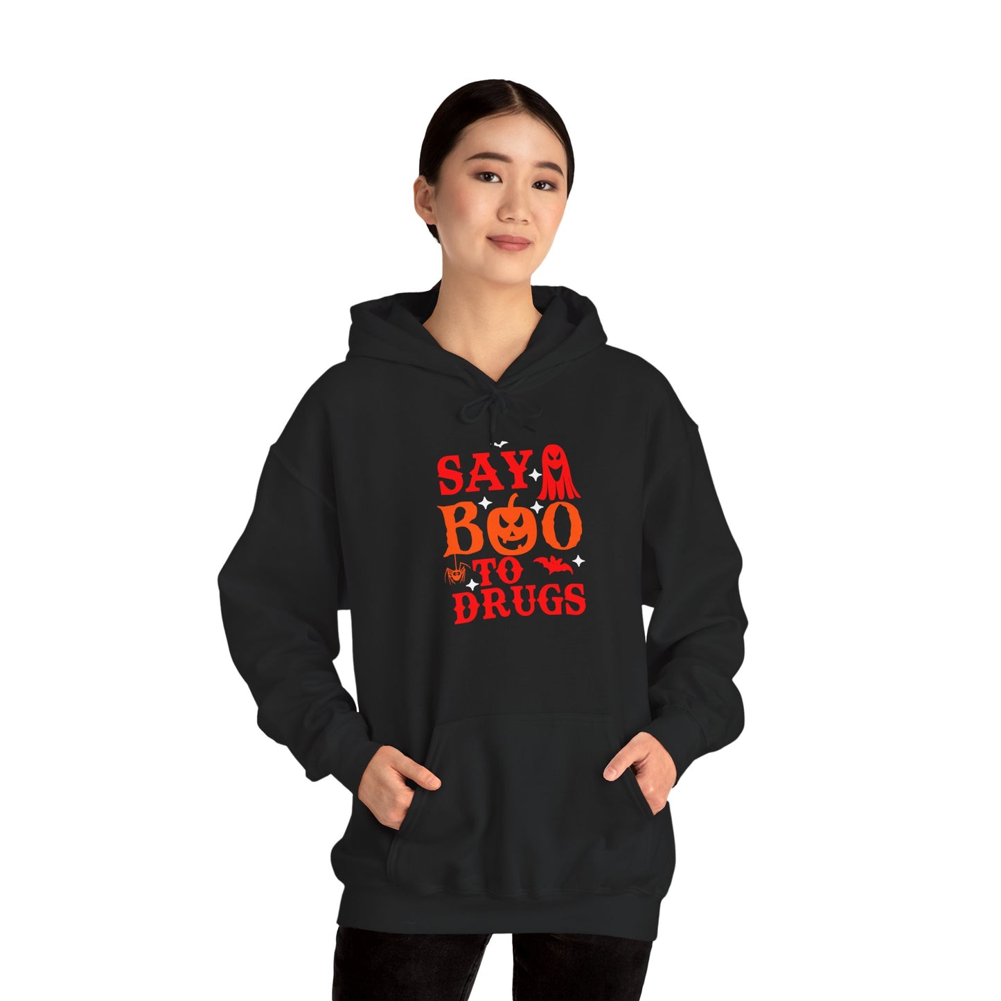 Halloween "Say Boo to Drugs" Graphic | Unisex Adult Hoodie