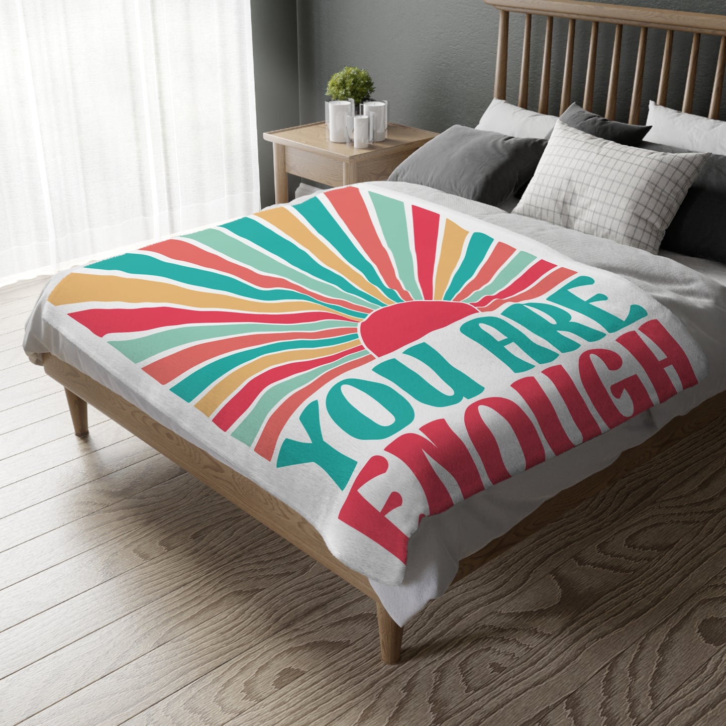 'You Are Enough' | Velveteen Throw Blanket